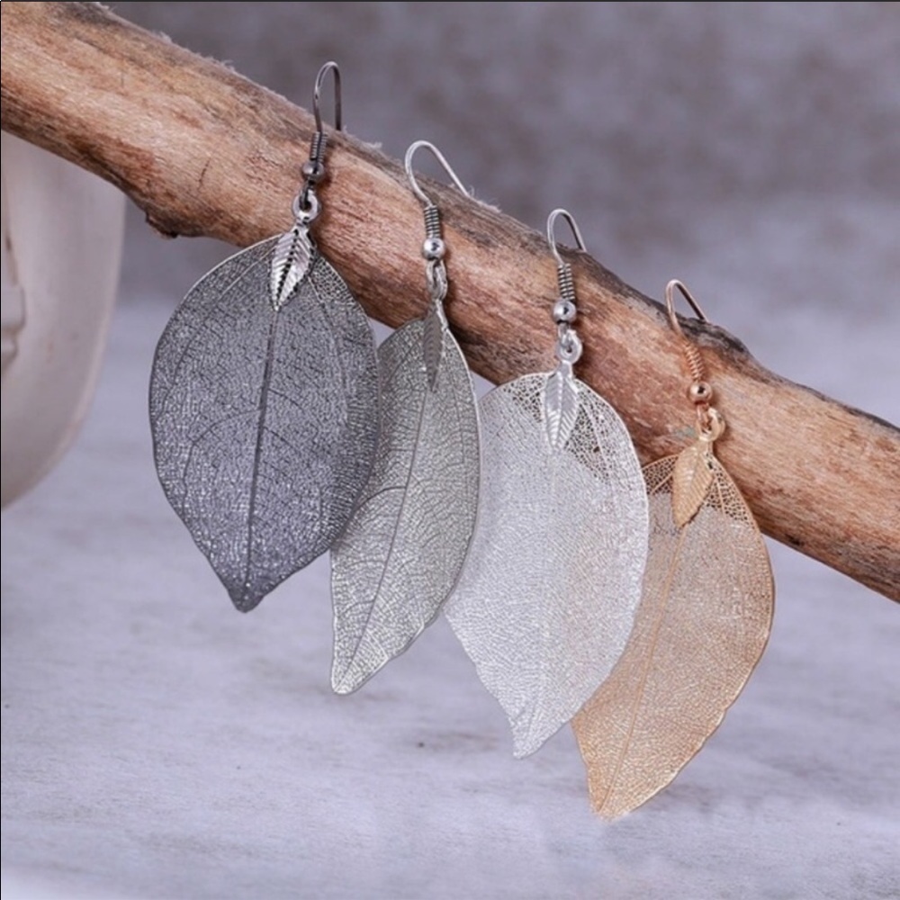 Farah Silver Dipped Leaf Earrings Host Pick